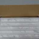 10Pack Carrara White Marble Pencil Liner Tile, 3/4" x 12" Honed Natural Stone Bullnose Tile Edge Trim Molding for Kitchen Backsplash, Bathroom and Shower Wall