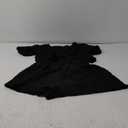 OYOANGLE Women's 2 Piece Outfits Textured Bow Tie Short Sleeve Blouse and Wide Leg Shorts Set (Medium, Black)