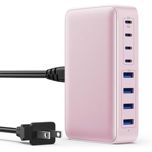 USB C Charger 200W USB C Charger Block,Upgraded GaN III 8-Port Fast Charging Station Hub,PD 65W Laptop Charging Adapter Compatible with MacBook Pro/Air,DELL,Steam Deck,iPhone 16/15/14,Galaxy S23/22
