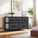 YITAHOME Dresser with 5 Drawers - Fabric Storage Tower, Black Dresser & Chest of Drawers, Organizer Unit for Bedroom, 11.8"D x 39.4"W x 21.8"H