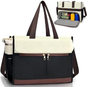 PASMAN Lunch Bag for Women, 15.6" Laptop Tote with Insulated Lunch Box Compartment for Nurse, Teacher Work Office Outdoor