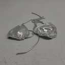 Halter Metallic Crop Top Shiny Triangle Bralette Rave Bra Swimsuit Top, Color: Silver,  L