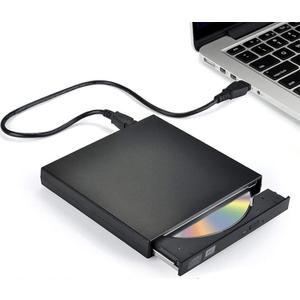 External CD DVD Drive, USB 2.0 Slim Protable External CD-RW Drive DVD-RW Burner Writer Player for Laptop Notebook PC Desktop Computer, Black