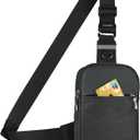 VADOO Sling Bag, Small Crossbody Bag with RFID Blocking for Women and Men, Lightweight Chest Phone Mini Bag for Travel Casual (Basic Version- Black)
