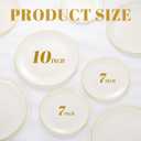 bUCLA 200PCS Ivory Plastic Plates with Gold Rim - Heavy Duty Cream Disposable Include 100 Dinner 10 inch & 100 Dessert 7 inch Plates, Ideal for Party & Wedding