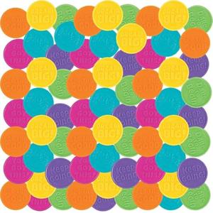 Fun Express Growth Mindset Coins - Educational and Learning Activities for Halloween Christmas Party - Valentine's Day Party Favors - 144 Pieces