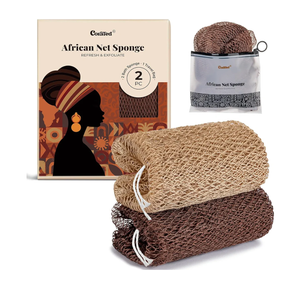 CORATED African Net Sponge Authentic, Shower Loofah Exfoliating Bath Sponge, Body Scrubber for Women and Men Daily Use Body Care, Travel Portable Bath Accessories Gifts for Women