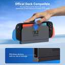 Lainergie 9-IN-1 Switch 2 Grip Case, Ergonomic Grip Hard Shell with Replaceable Grips [to fit All Hands Sizes], Dockable Handheld Shell Set for Nintendo Switch 2 2025, Neon Blue (L) + Neon Red (R)