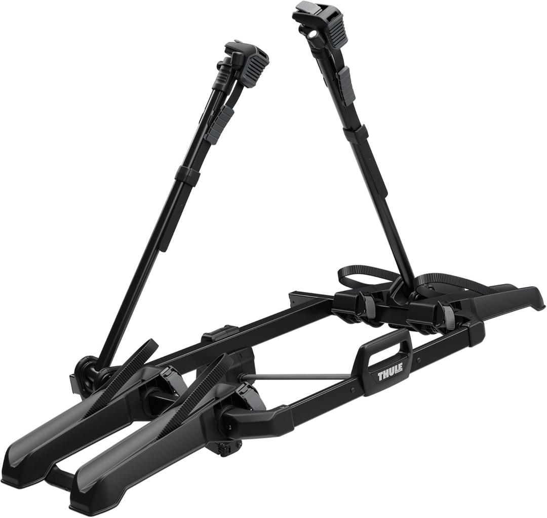 Thule Outpace 2 Bike Hitch Rack - Compact & Lightweight Platform Bike Rack - Foldable Design - Fits Most Bike Styles - 110lb Capacity 55lbs per Bike - 2" & 1.25" Hitch Compatibility