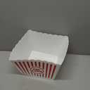 Novelty Place Plastic Red & White Striped Classic Popcorn Containers for Movie Night - 9.25" Square x 5.9" Deep (1 Pack)