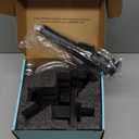 Cobbe Waterfall Bathroom Faucets 3 Hole, Matte Black Bathroom Sink Faucet Square 4 Inch Centerset with Pop-Up Drain, 2 Handle and 2 Supply Hoses, Lead-Free Stainless Steel for Vanity Sink Rv