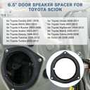 Solid Speaker Spacer with Foam Ring Compatible with Toyota RAV4 Corolla 4Runner Tacoma Sienna Yaris Matrix,6.5 Inch Car Door Speaker Adapter Spacers for Mount Hole Center Dist 5.04"