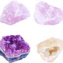 4 Pieces Tillandsia Air Plant Crystals Holder Small Air Plant Pot for Air Plants Home Decor Display (Air Plant Not Included)