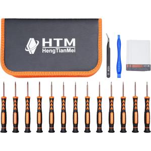 HengTianMei 18-Piece S2 Precision Screwdriver Set with Case- Torx, Phillips, Flat Head, Triangle, Hex, Micro Magnetic Screwdriver Repair Tool Kit for Computer, Phone, PC, Laptop, Eyeglass, Xbox
