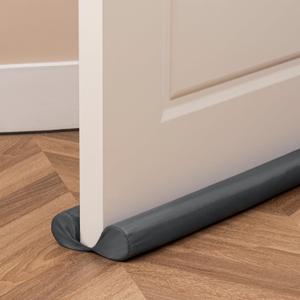 Sunolga 30 Inches Door Draft Stopper, Adjustable Waterproof Twin Under Door Draft Noise Blocker for Bottom of Door, Gray