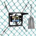 BUMOVE Phone Fence Mount with Shade, Fence Phones Holder for iPhone, Mevo Start, GoPro and Other Action Cameras, for Recording Baseball, Football, Softball, Hockey and Tennis Games (Black with Bag)