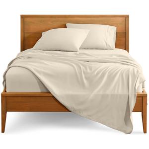 Bare Home Split Head Flex King Sheet Set - 1800 Ultra-Soft Microfiber Bed Sheets - Double Brushed - Deep Pockets - Easy Fit - 4 Piece Set - Bedding Sheets & Pillowcases (Sand)