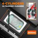 Fuel Injector Cleaner Machine, 4 Cylinder 9 Test Modes Auto Fuel Injector Tester and Cleaner Kit, Ultrasonic Cleaning Kit for 5V to 12V Motorcycle Car Injectors