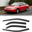 Rain Guards for 1998-2002 Honda Accord, Out-Channel Window Visor Shields Vent Deflector Shade Wind Dark Smoke for 98-02 Accord, Tape-On Outside-Mount, 4PCS