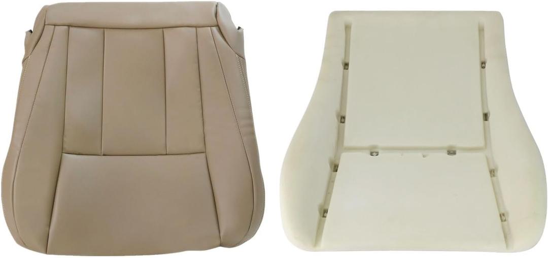 SecosAutoparts Oak Tan Front Driver or Passenger Side Bottom & Foam Cushion Leather Seat Cover Compatible with Toyota 4Runner 1996 1997 1998 2000 2001