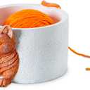 Funny Cat Resin Yarn Bowl for Crochet & Knitting with Yarn Guide | Funny cat yarn bowl keeps yarn neatly contained and smoothly feeding while adding playful charm to every crochet project.