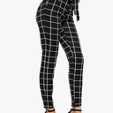 WDIRARA Women's Stretchy Plaid Print Pants Soft Skinny Regular Fashion Leggings, XL 