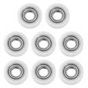 uxcell 8Pcs Ball Bearing Guide 8x22x7mm Double Shielded Nylon Roller Bearings, Flat Pulley Wheel for Furniture, Hardware Accessories, White