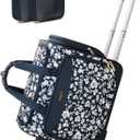 Arcoyard Sewing Machine Case with Wheels, Rolling Sewing Machine Carrying Case with Removable Bottom Pad & 2 Packing Cubes for Gifts, No Installation Required, Compatible with Singer, Brother, Blue, 11.81 x 15.67 x 16.73 inches