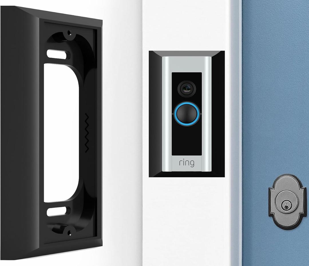 Premium Wall plate for Ring Wired Doorbell Plus (formerly Ring PRO) - Ring Doorbell Mount - Black