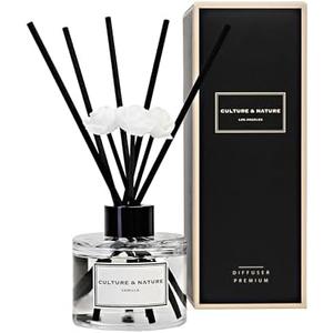 CULTURE & NATURE Reed Diffuser Set 4oz (120ml) Vanilla Scented Diffuser with Sticks Home Fragrance Reed Diffuser for Bathroom Shelf Decor