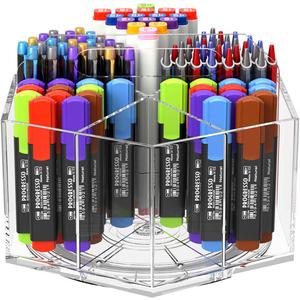 360° Rotating Marker Organizer Holder, Acrylic Pen Pencil Cup Storage
