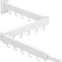 Clothes Drying Rack,Laundry Drying rack,Wall Mounted Clothes Rack,Clothes Hanging Rack,Laundry Rack Wall Mount,Folding Retractable Collapsible Drying Rack Clothing (Three-Poles,J Hooks,White)
