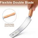 Husfunov Japanese Hand Saw, 6 Inch Pull Saw with Double Edges of 11/17 TPI, SK5 Flexible Blade Handle Wood Saws for Woodworking Tools