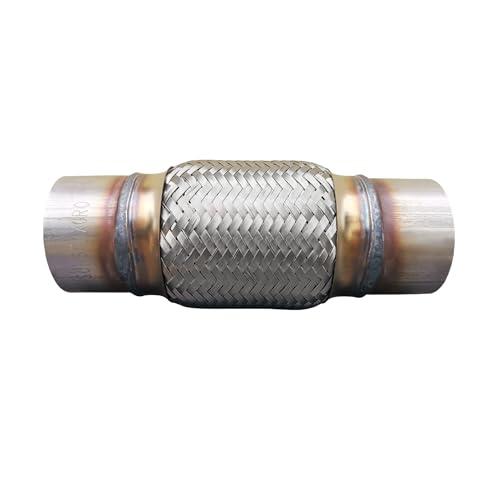SUISFLXGRO Exhaust Flex Pipe Universal Type 100% Stainless Steel For Heavy Duty and Cars (1 PC, 3X6X10)