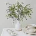 Uqueeten Fake Plants Eucalyptus Stems,Plastics Ficus Stems for Vase Artificial Plants,Greenery Stems Branches for Vase Faux Plants Indoor,Faux Greenery Indoor Vase Fillers for Home Decor 4Pcs Green