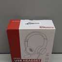 Headset with Mic for Work up to 40H Talk Time, Over-Ear Foldable Bluetooth Wireless Headset with AI Noise Cancelling Mic, Bluetooth V5.3 & USB Dongle & Mic Mute for Home Office (Light Pink)