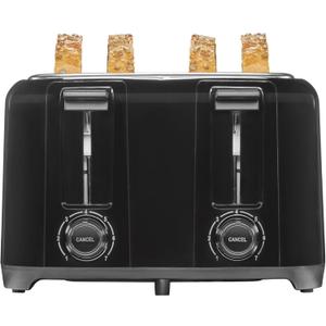 Proctor Silex 4 Slice Toaster with Extra Wide Slots for Bagels, Cool-Touch Walls, Shade Selector, Toast Boost, Auto Shut-off and Cancel Button, Black (24215PS)
