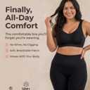 SHAPERMINT Bralettes for Women with Support - Adjustable Wireless Support Bra, Full Coverage No Underwire Seamless Bra (Black, XXXL)