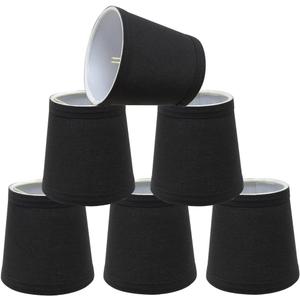Aspen Creative 32046-6B, Hardback Empire Clip-On Chandelier Lamp Shade, Black, 3" Top x 4" Bottom x 4" Slant Height, Set of 6