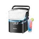 Nugget Ice Maker with Handle, 40lbs/Day Countertop Ice Maker Ready in 5 Mins, Soft Sonic Ice, Auto-Cleaning Ice Makers Portable Ice Machine for Home Kitchen Office Party & Large Families