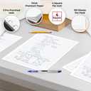 Rosmonde Graph Paper 3 Pack, 450 Sheets, 4x4 Grid Paper, 8" x 10.5", 3 Hole Punched, Notebook Paper, 54 GSM Thick Graphing Paper, Quad Ruled Graph Paper, Loose Leaf Paper, Back to School Supplies