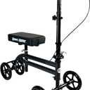 KneeRover Economy Knee Scooter Steerable Knee Walker for Adults for Foot Surgery, Broken Ankle, Foot Injuries - Foldable Knee Rover Scooter for Broken Foot Injured Leg Crutch (Black) (1 Count (Pack of 1))
