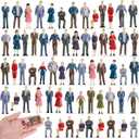 Juexica 100 Pcs 1: 75 Scale Mini People Figurines, Model Trains Architectural Painted People Figures Tiny Plastic Miniature Figurines Sitting Standing Model for Miniature Scenes