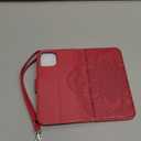 Asuwish Compatible with iPhone 13 Mini 5.4 inch Wallet Case and Tempered Glass Screen Protector Flip Card Holder Cell Phone Cover for iPhone13mini i-Phone 13minicase i iPhone13 13mini Women Men Red