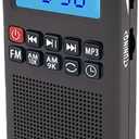 YF35 Portable AM/FM Radio with MP3 Player, Rechargeable Speaker, TF Card Slot, AUX Input, and 700mAh Built-in Battery for Indoor/Outdoor Use(Black)