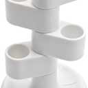 6 x Toothbrush Holders for Bathrooms 4-Tier Rotating Tooth Bursh Holder Countertop Toothbrush Holder Toothbrush Storage Organizer Toothbrush Stand Makeup Brush Holder Pen Holder Razor Holder (White)