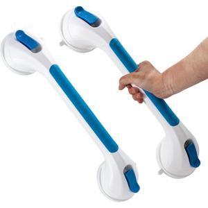 TAILI Shower Grab Bar 2 Pack Suction Grab Bars for Bathtubs and Showers, Heavy Duty Shower Handle Removable Bathroom Safety Grip for Seniors and Elderly, Shower Handrails No Drilling Waterproof, Blue