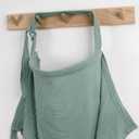 Blissful Diary Muslin Nursing Cover for Breastfeeding, Breathable Breastfeeding Cover up with Arch Neckline for Women, Nursing Apron (Roman Green)