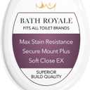 Bath Royale Soft Close Toilet Seat Round with Lid BR500-00 White, Comfortable, Durable, Sturdy, Stain-Resistant and Easy to Clean, Fits All Toilet Brands, Executive Series