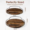 LAMU 2 Pack 9'' 10'' Lazy Susan Turntable Organizer for Table Top Cabinet, Wooden Lazy Susan for Kitchen, Pantry, Countertop, Bathroom Vanity, Spice Organization, Wood Decor